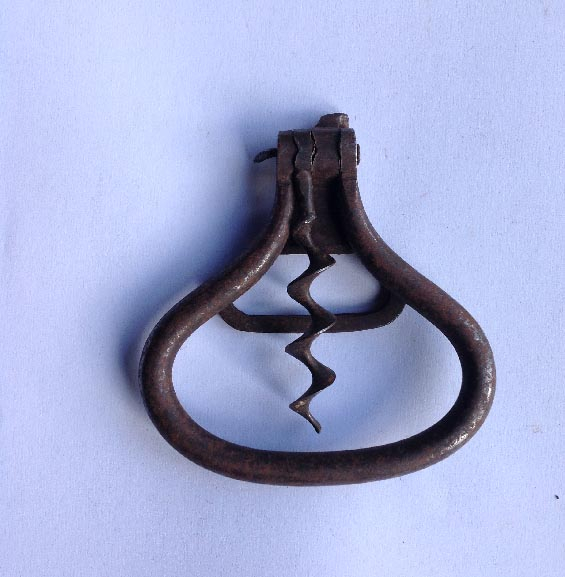 unusual antique dual corkscrew bottle opener